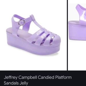 Jeffrey Campbell Play Candied Jelly Platform Sandals in Shiny Lilac